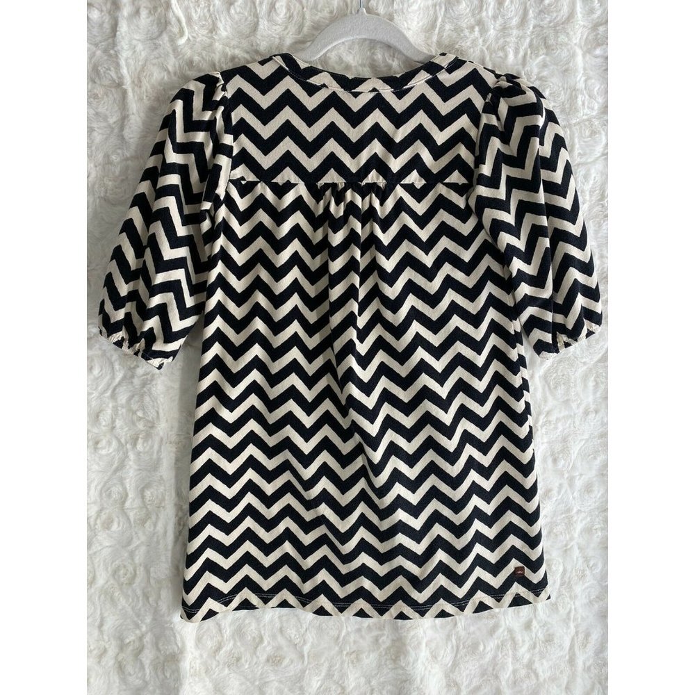 Tea Collection Top Size 8 Women black chevron - Picture 4 of 8
